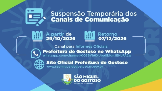Suspensão temporária dos canais de comunicação institucional